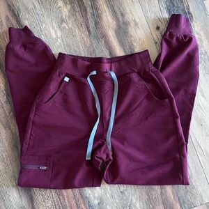 Burgundy Jogger Pants with Drawstring